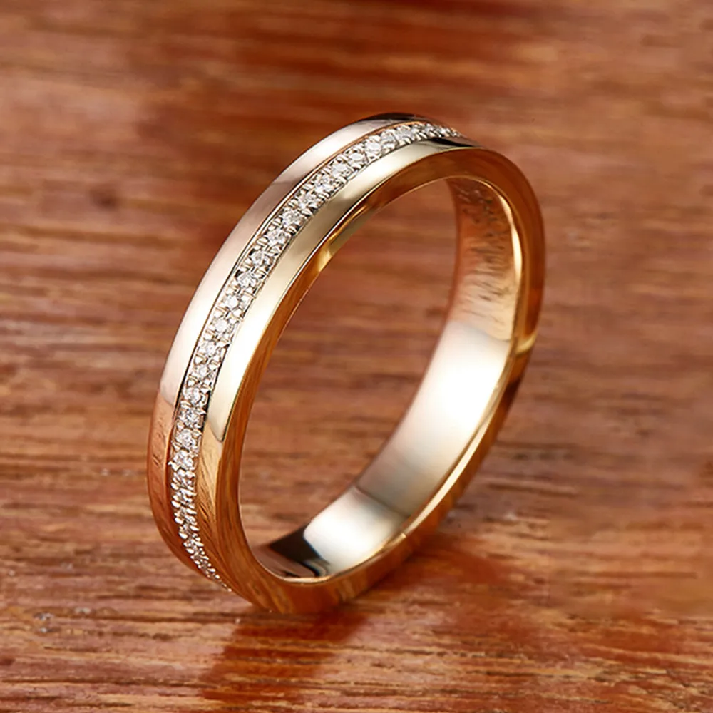 Trinity Diamond Wedding Matching Couple Rings