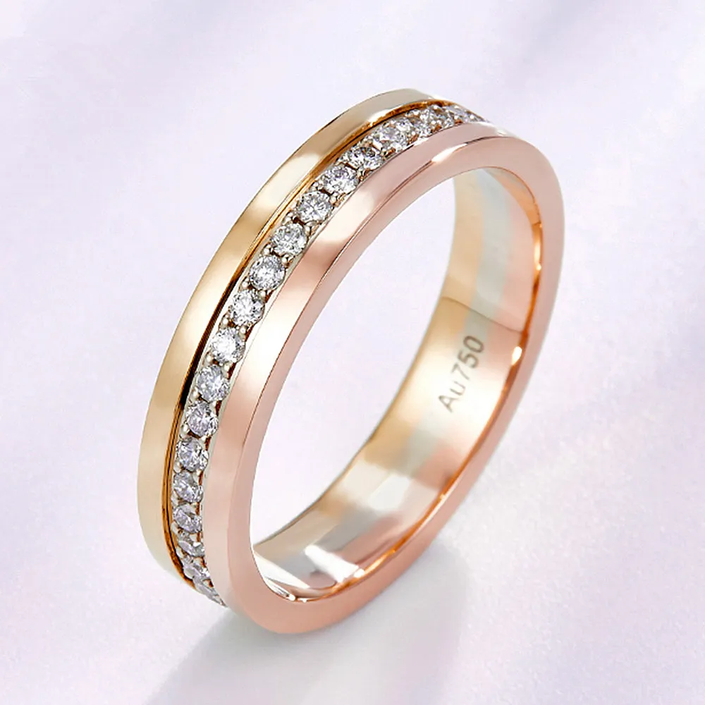 Trinity Diamond Wedding Matching Couple Rings