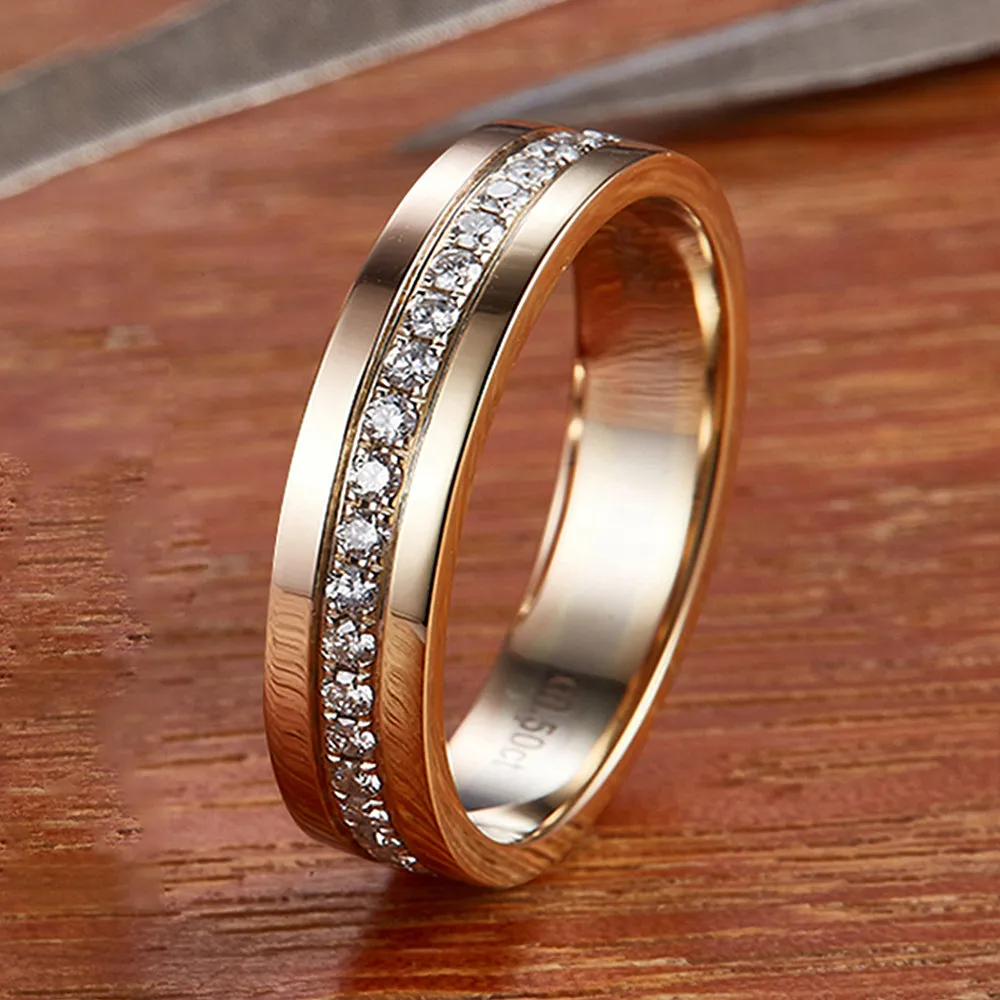 Trinity Diamond Wedding Matching Couple Rings