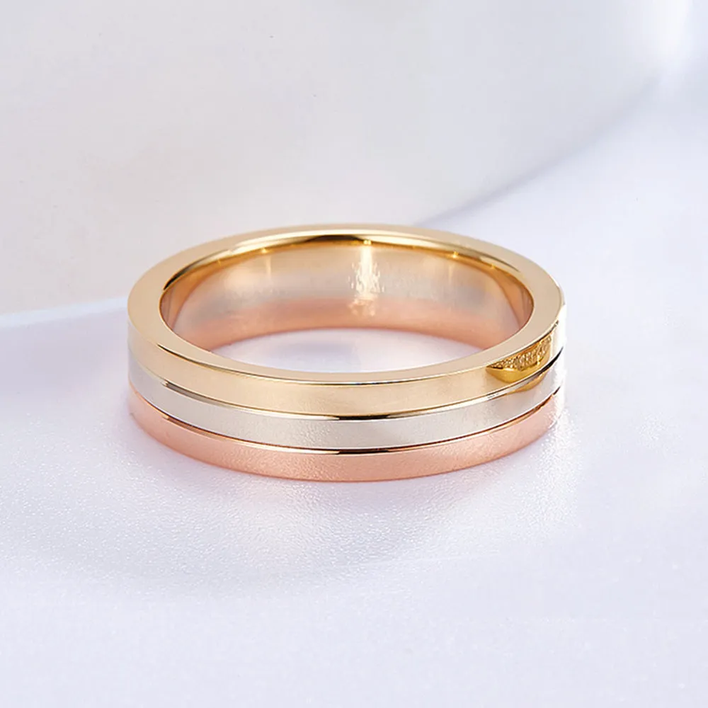 Trinity Diamond Wedding Matching Couple Rings