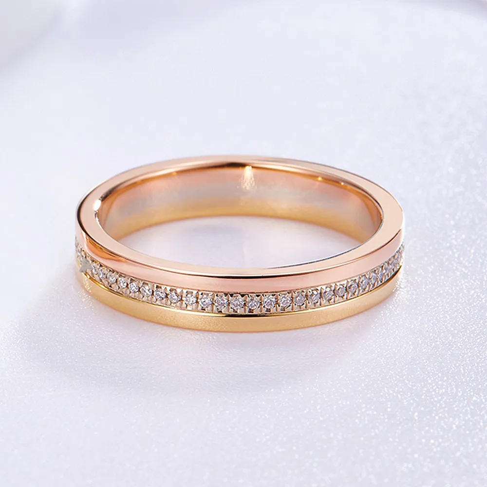 Trinity Diamond Wedding Matching Couple Rings