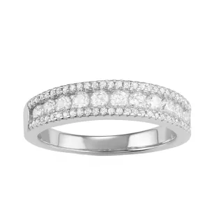 Triple Row Half Eternity Band