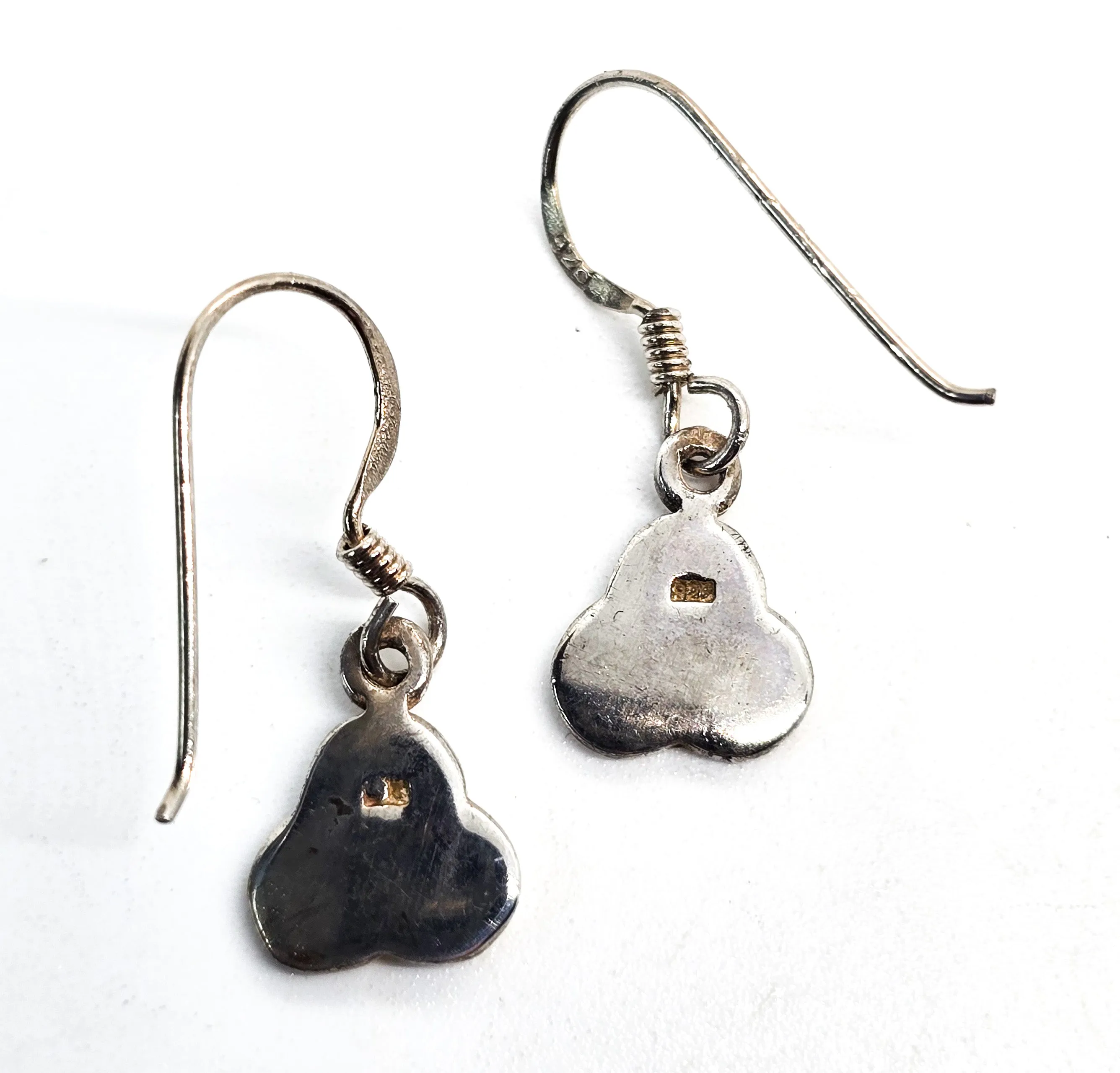Triskele Trinity Knot Celtic vintage drop sterling silver earrings