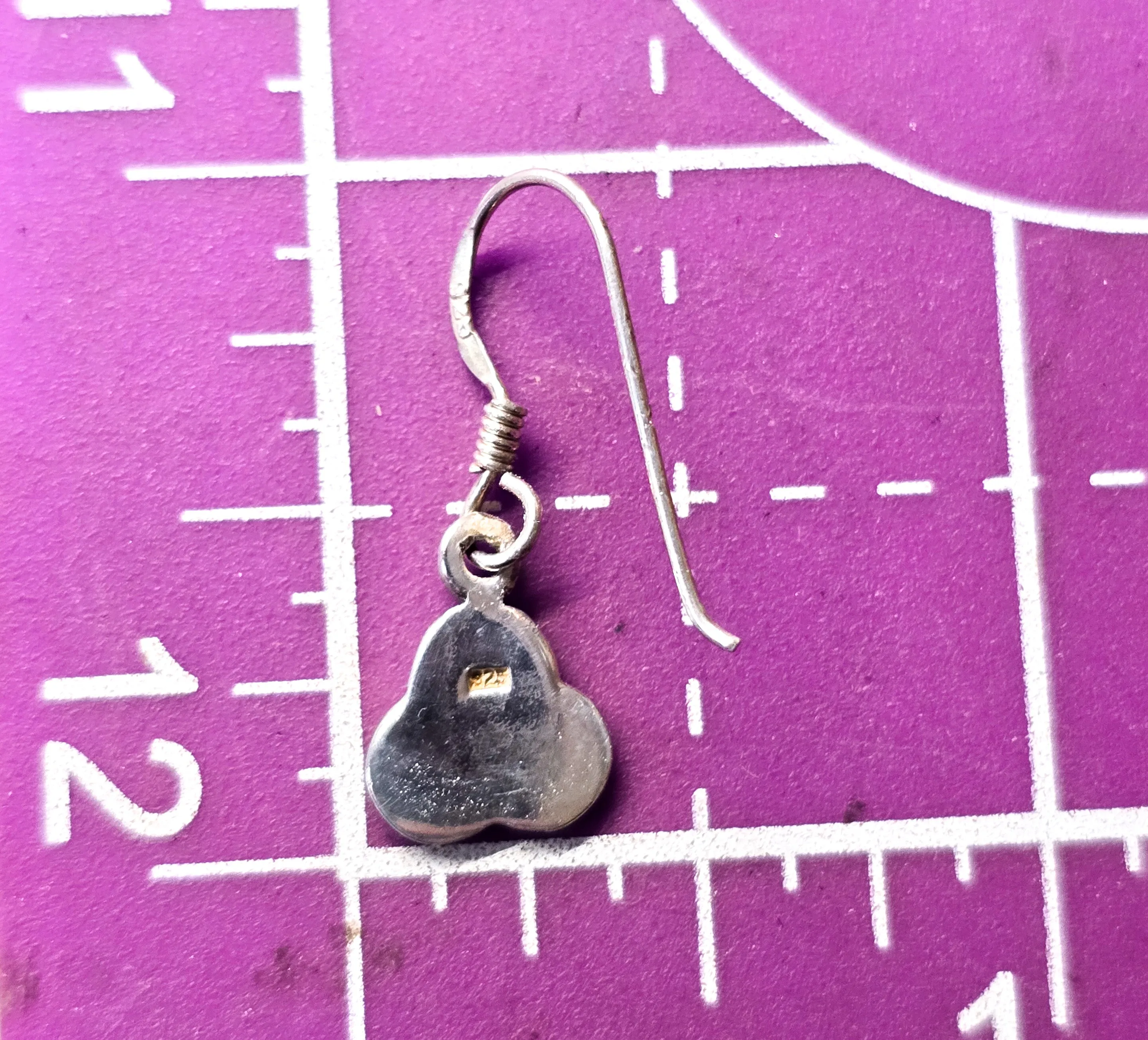 Triskele Trinity Knot Celtic vintage drop sterling silver earrings