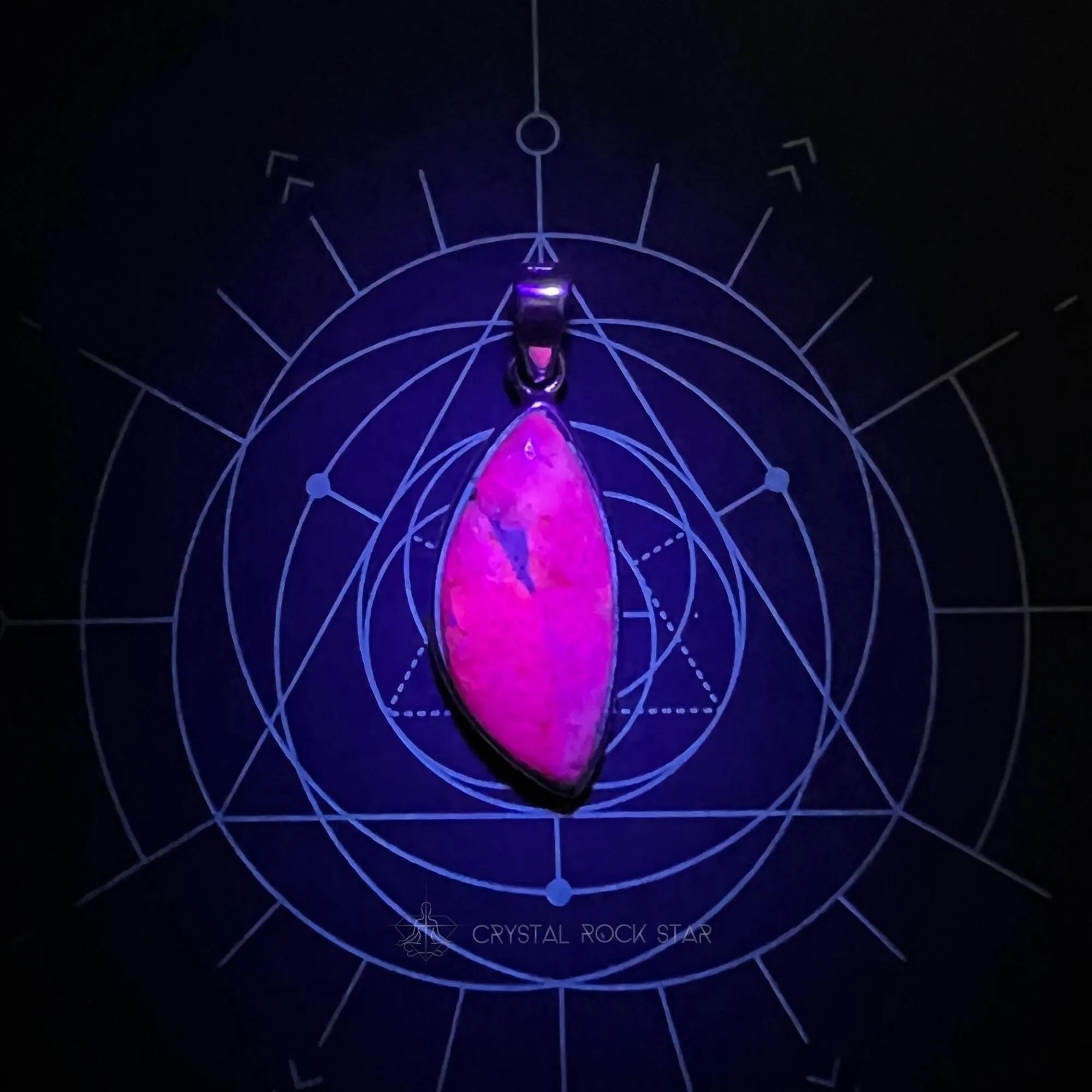 Tugtupite Fluorescent Pink Petal Pendant
