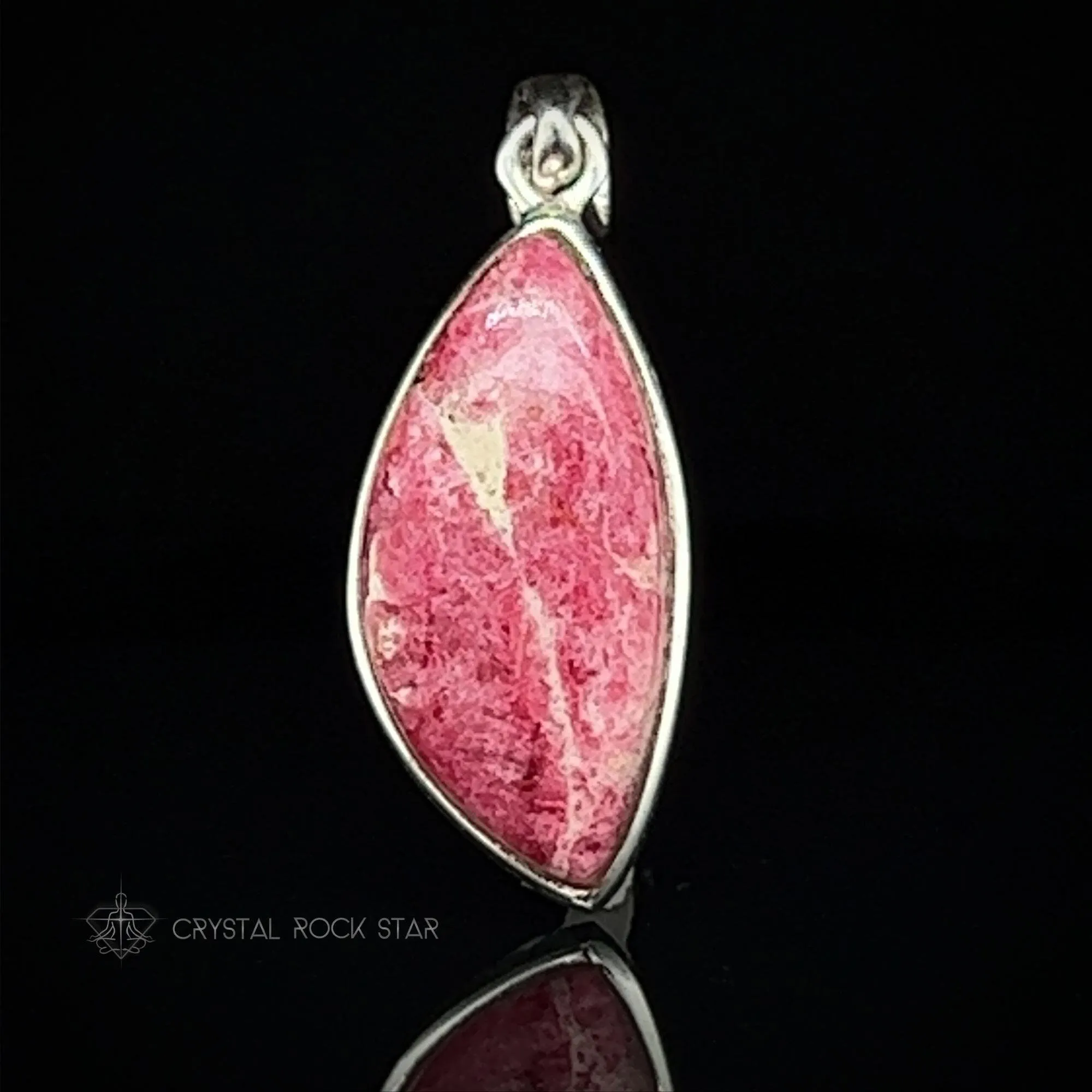 Tugtupite Fluorescent Pink Petal Pendant