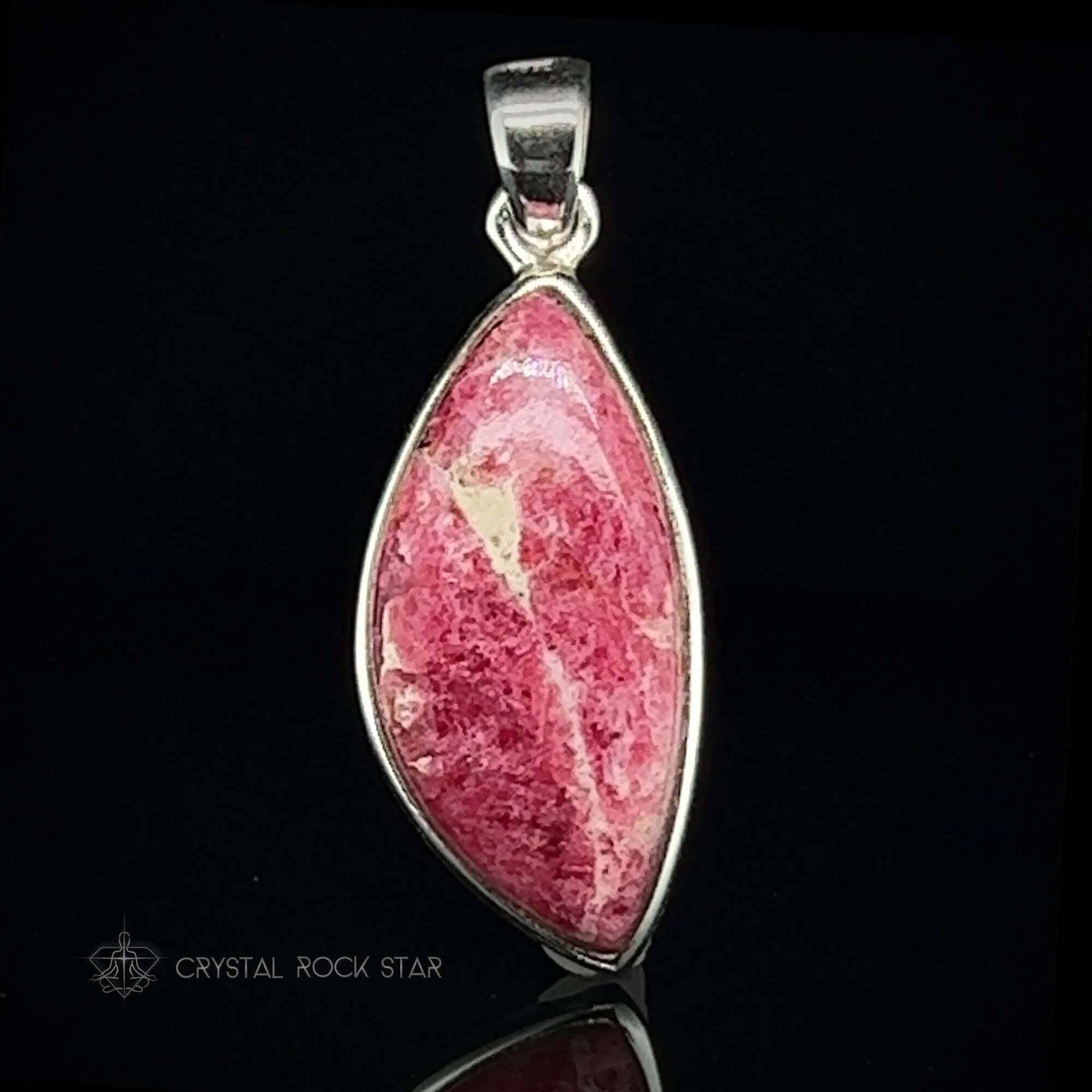 Tugtupite Fluorescent Pink Petal Pendant