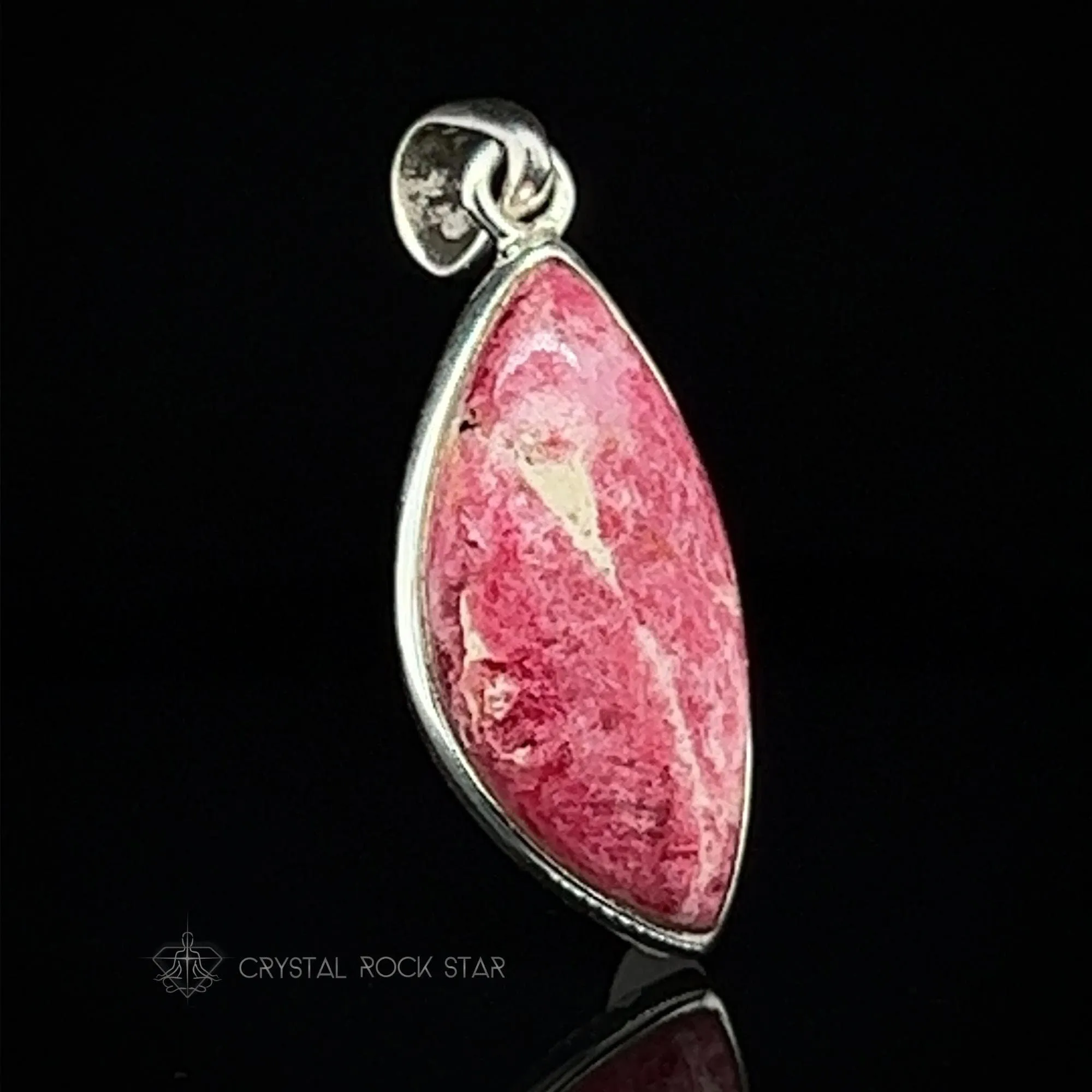 Tugtupite Fluorescent Pink Petal Pendant