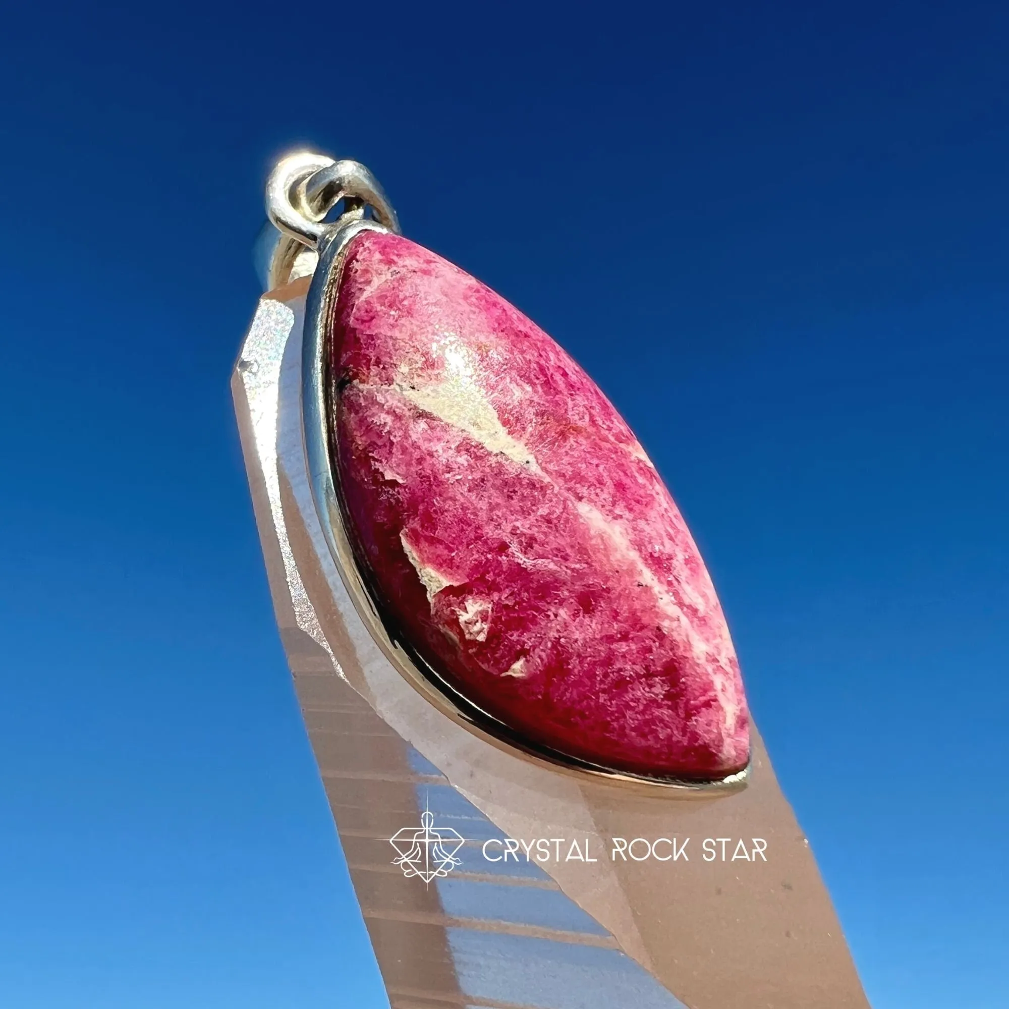 Tugtupite Fluorescent Pink Petal Pendant