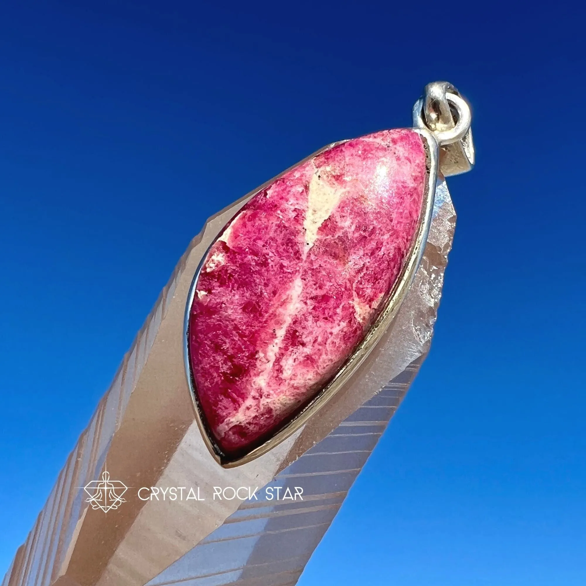 Tugtupite Fluorescent Pink Petal Pendant