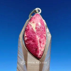 Tugtupite Fluorescent Pink Petal Pendant