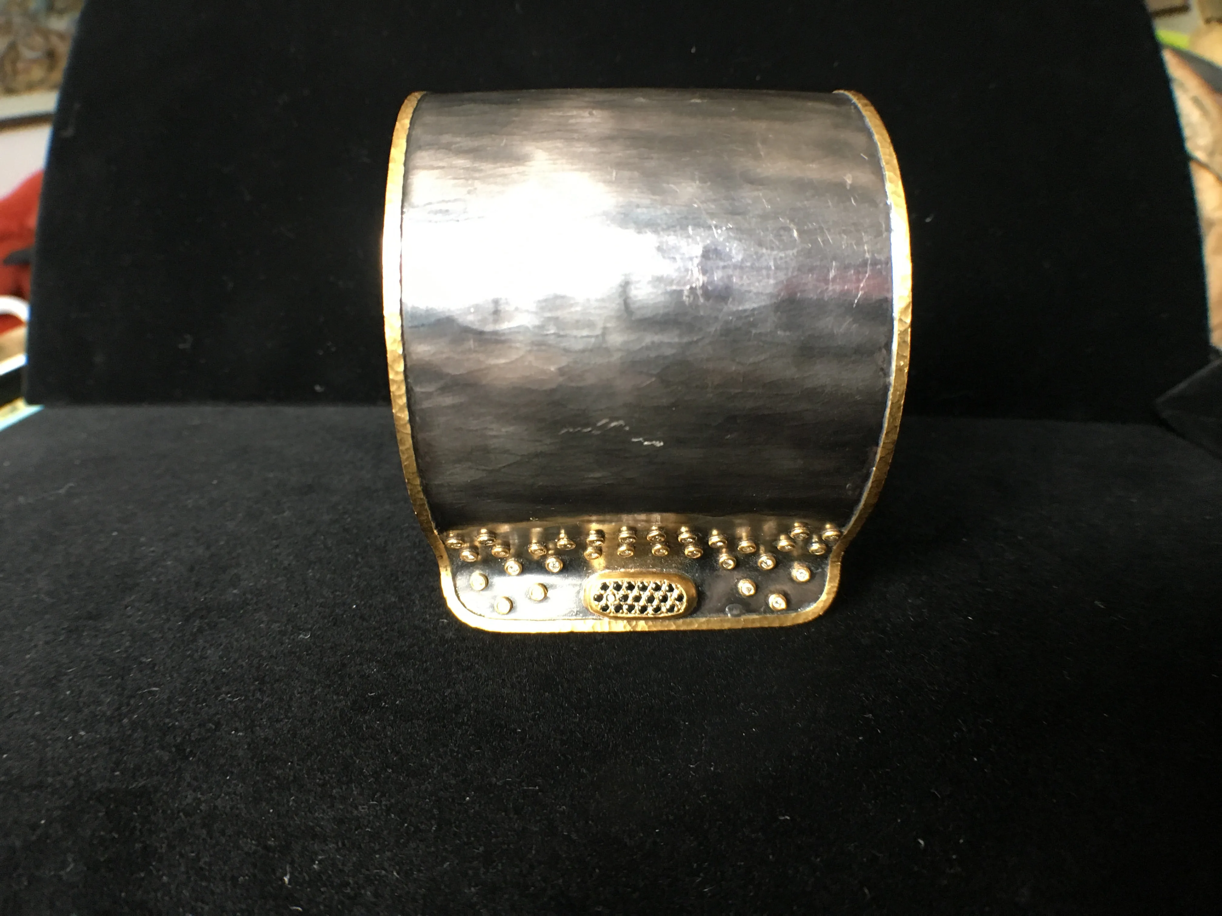 Two-tone Designer Cuff with Cufflink Closure