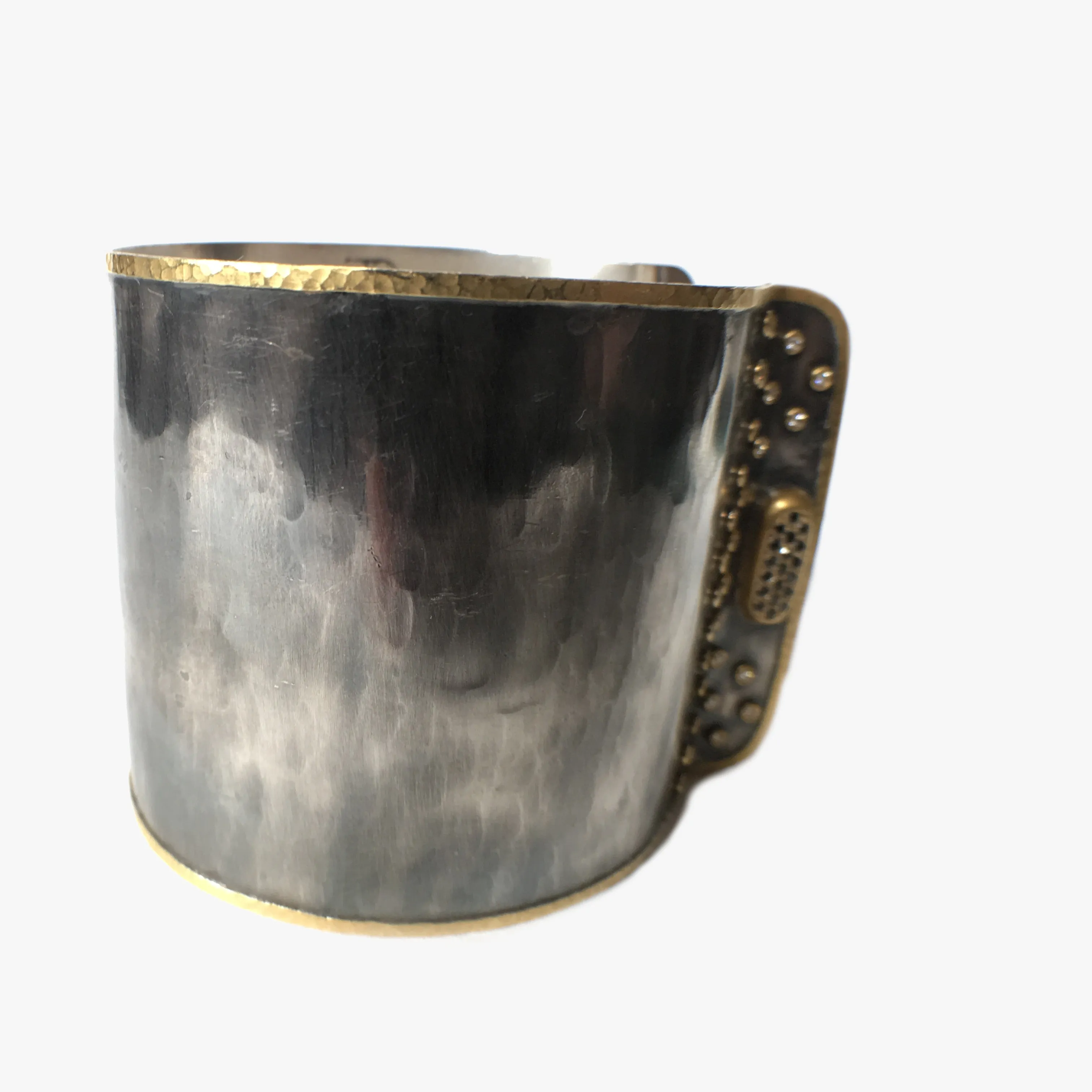 Two-tone Designer Cuff with Cufflink Closure