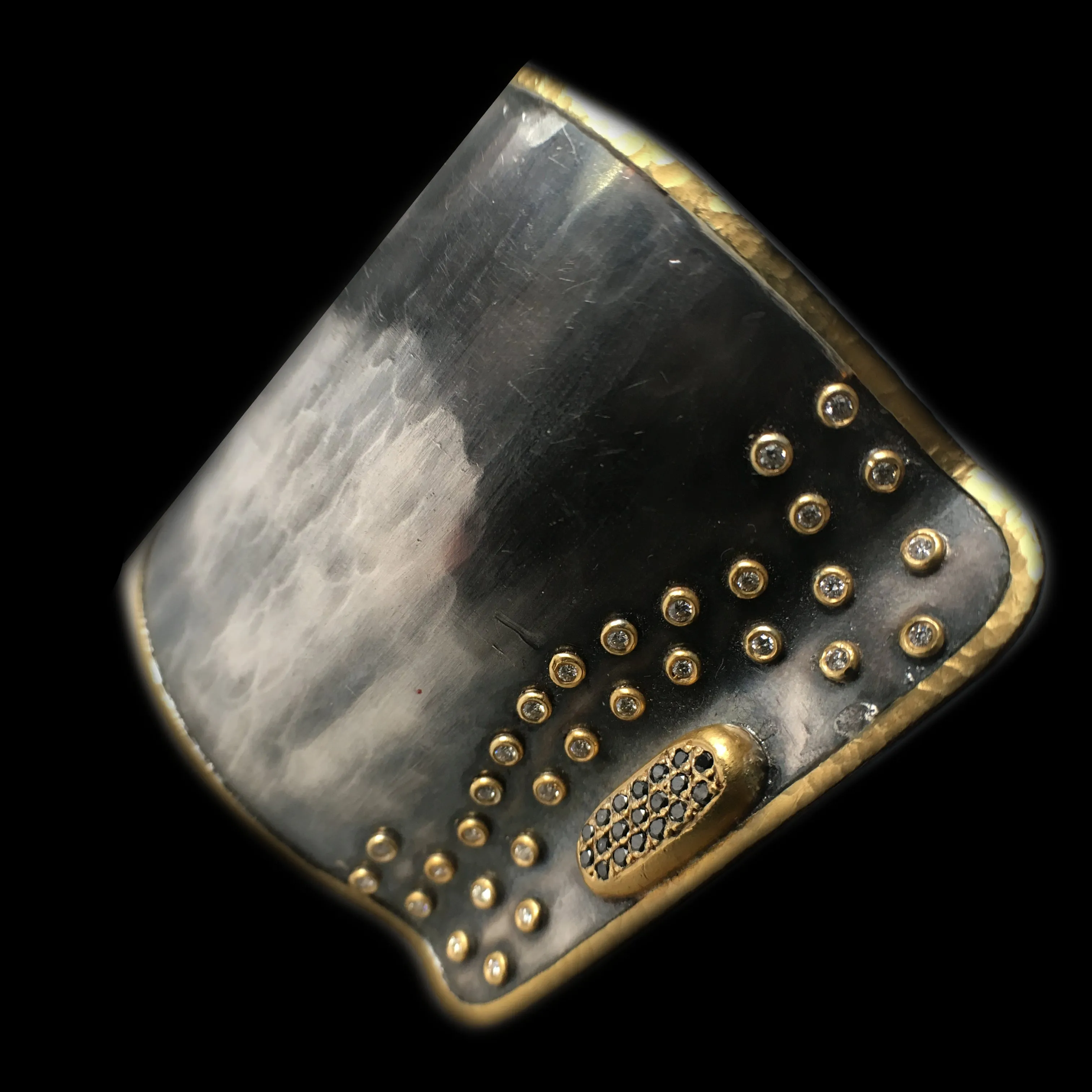 Two-tone Designer Cuff with Cufflink Closure