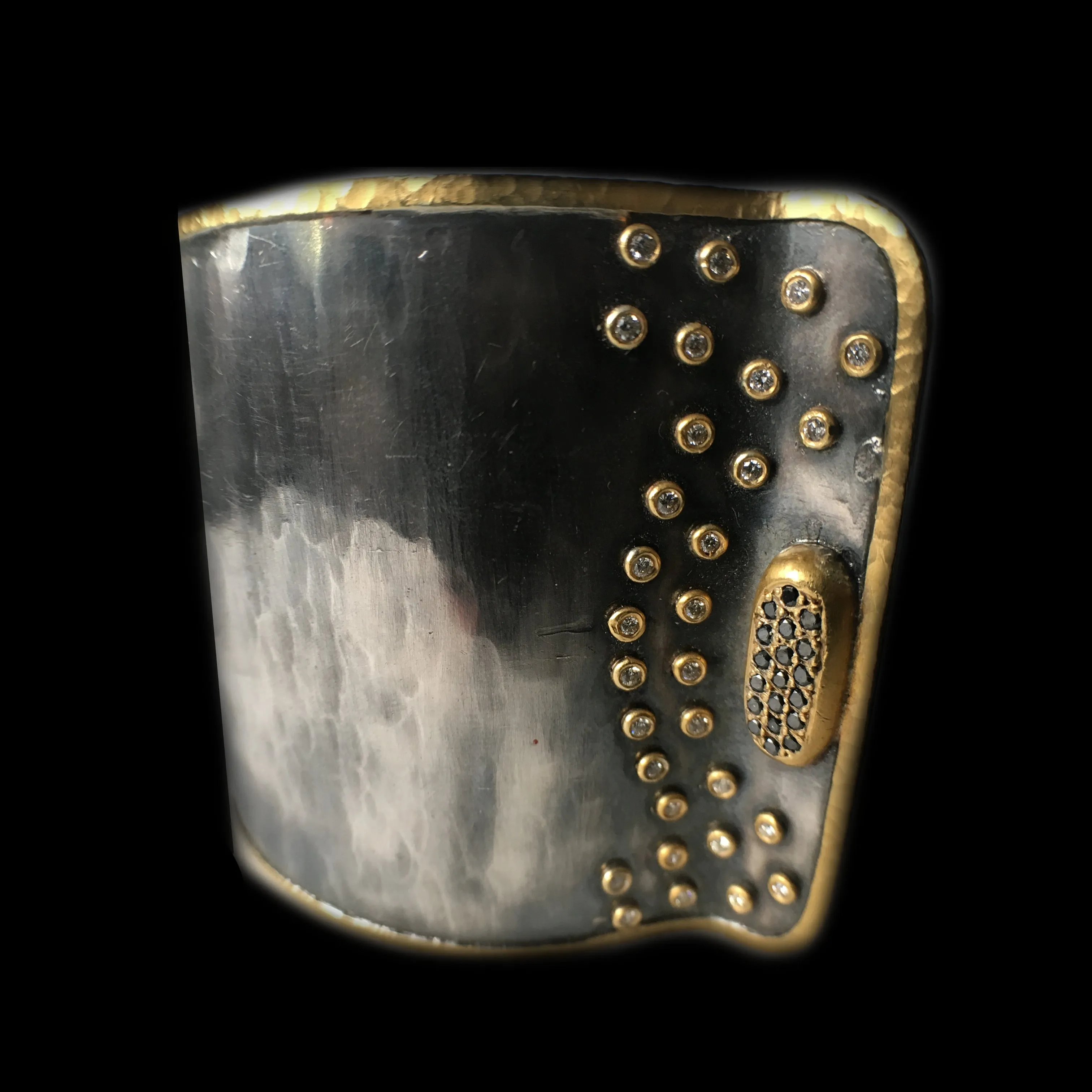 Two-tone Designer Cuff with Cufflink Closure