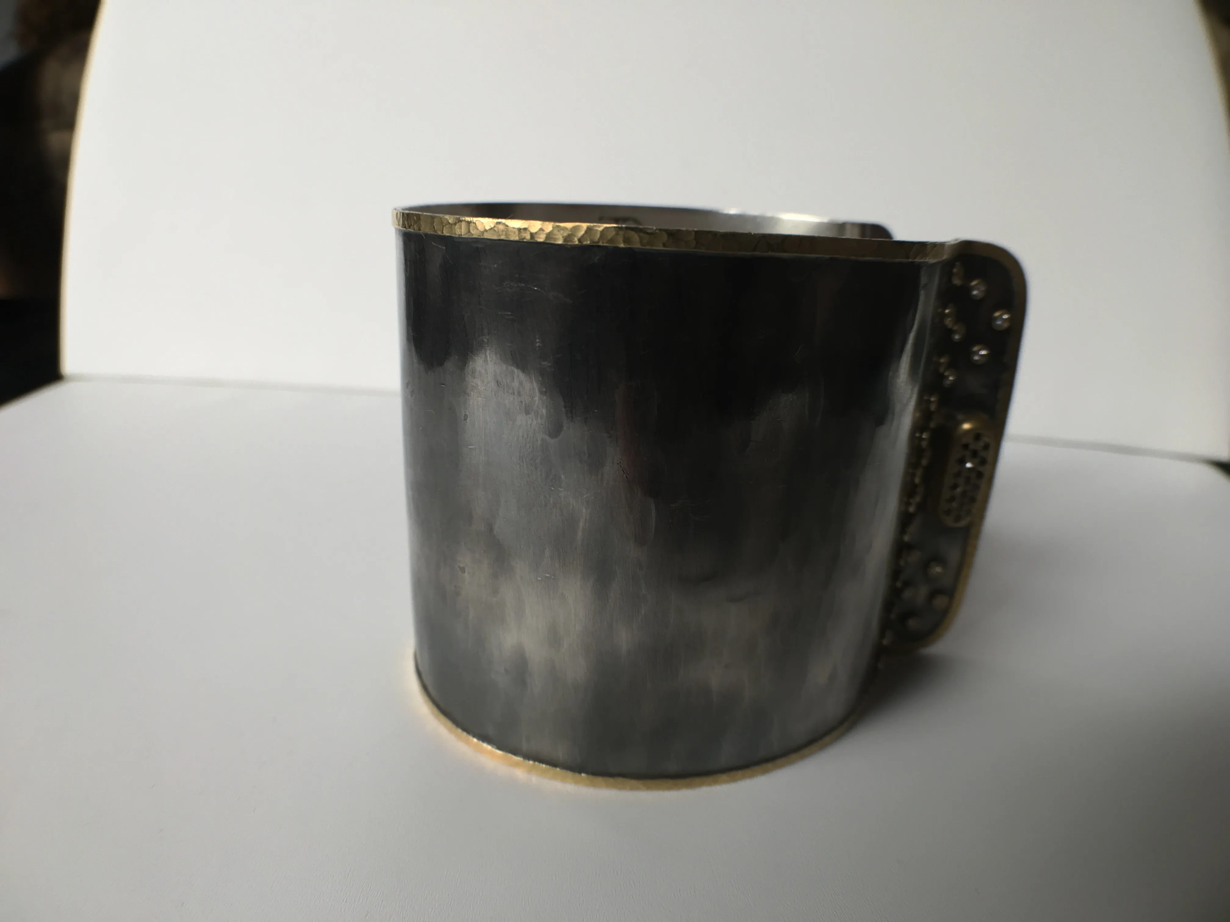 Two-tone Designer Cuff with Cufflink Closure