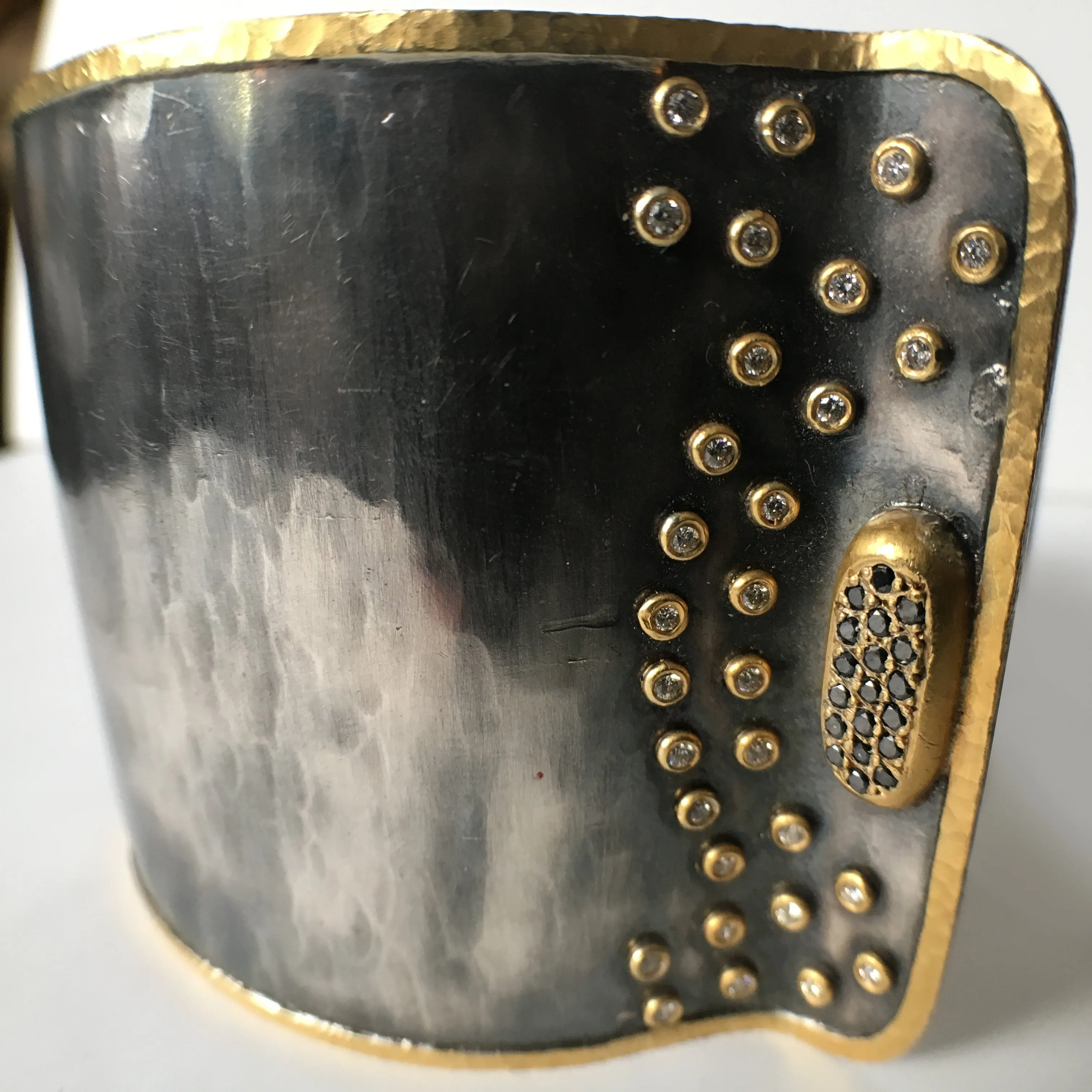 Two-tone Designer Cuff with Cufflink Closure