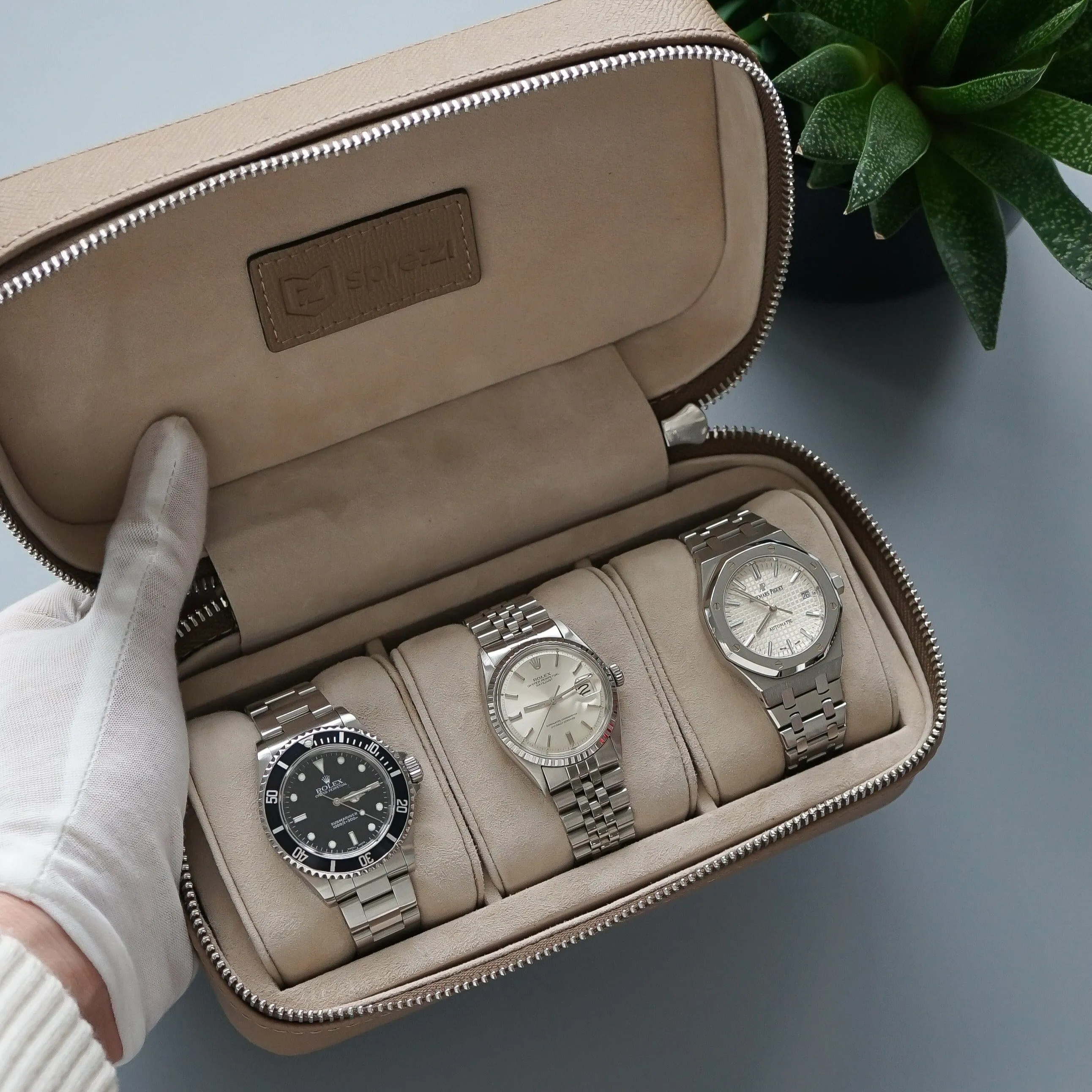 Uhrenbox 3 Uhren [Taupe]