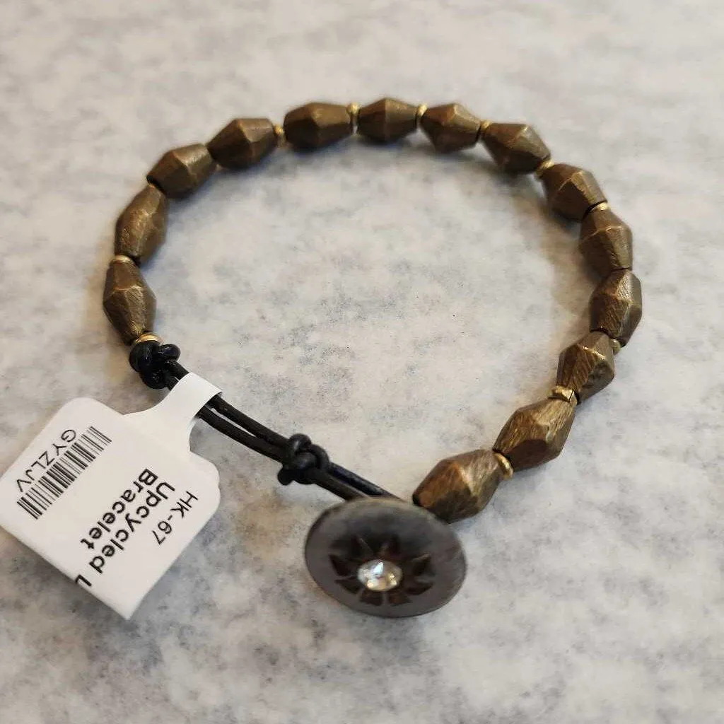 Upcycled Leather Belt Bracelet