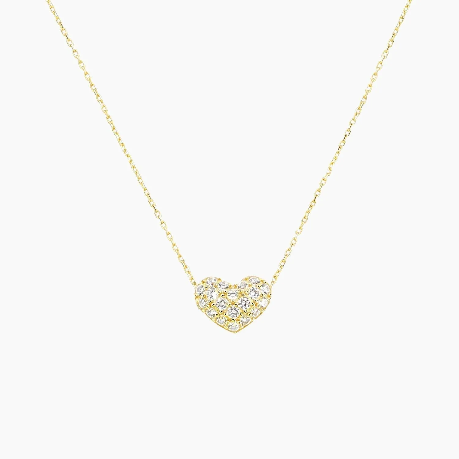 Valentina Pave Heart Necklace (Gold)