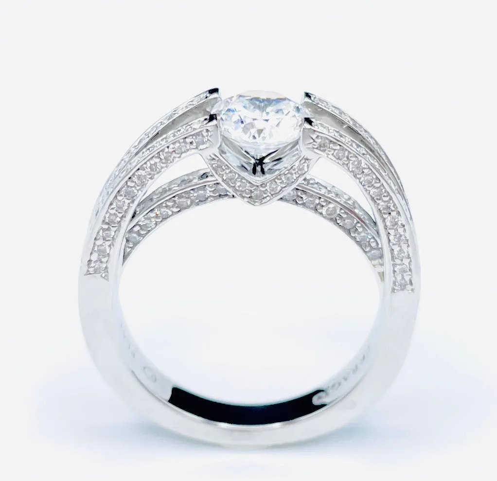 Verragio Ladies Round Cut Platinum Engagement Ring