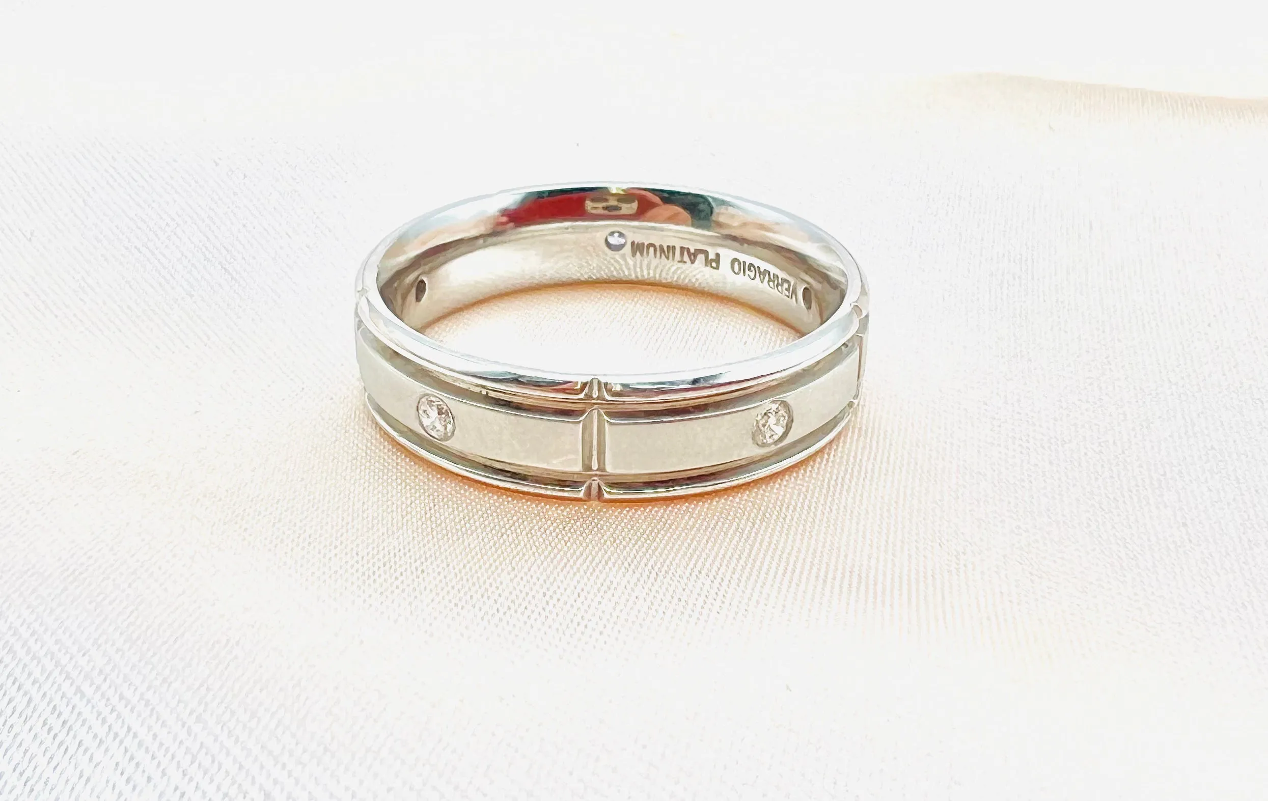Verragio Mens Collection Platinum Wedding Band