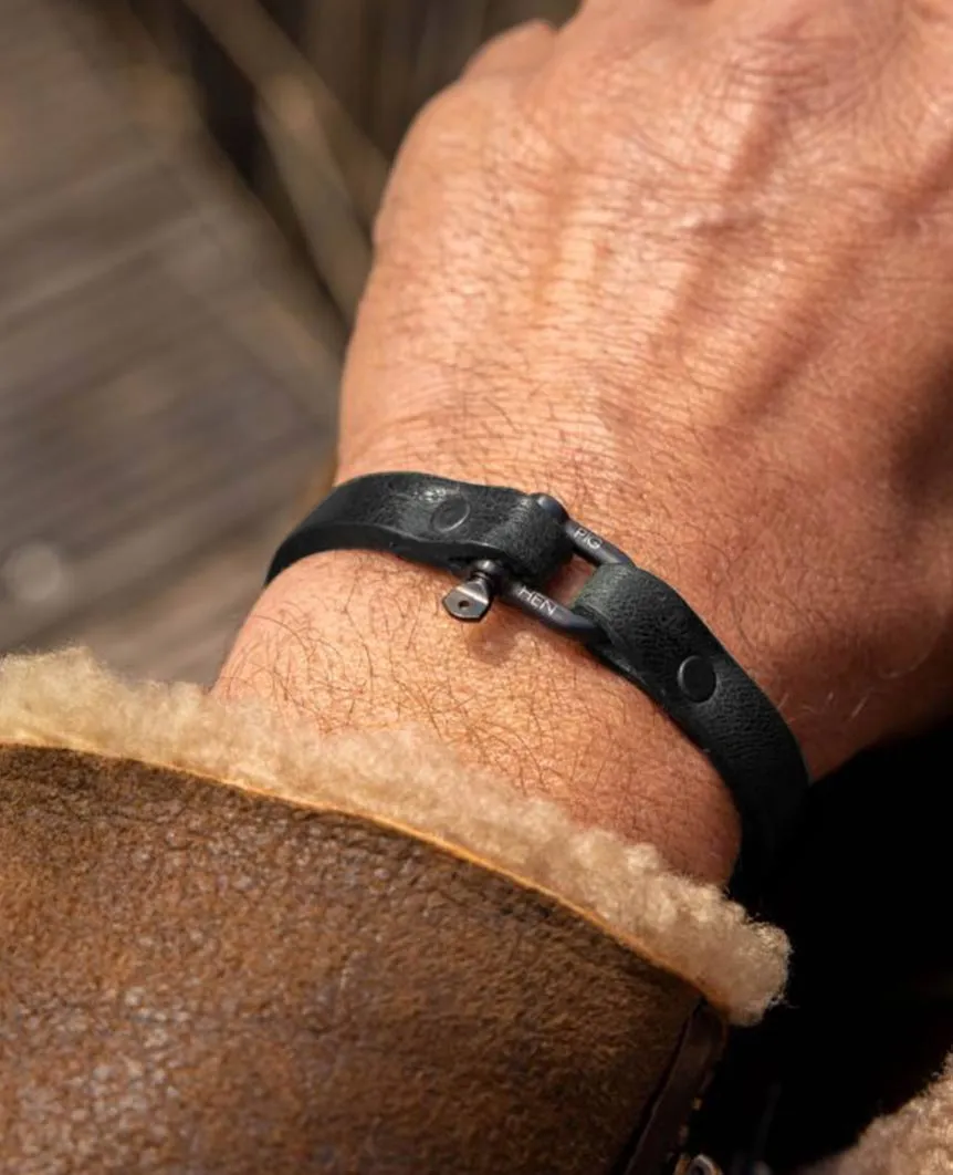 Vicious Vik Leather Black Bracelet