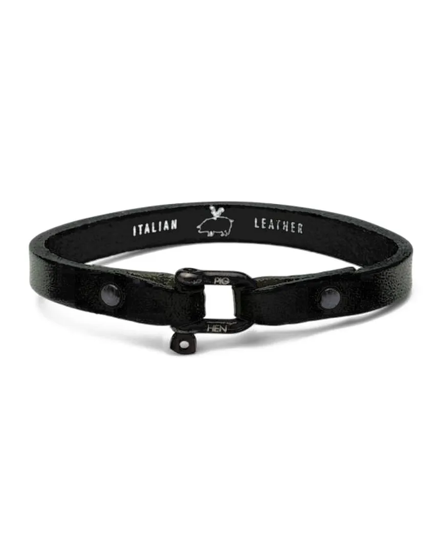 Vicious Vik Leather Black Bracelet