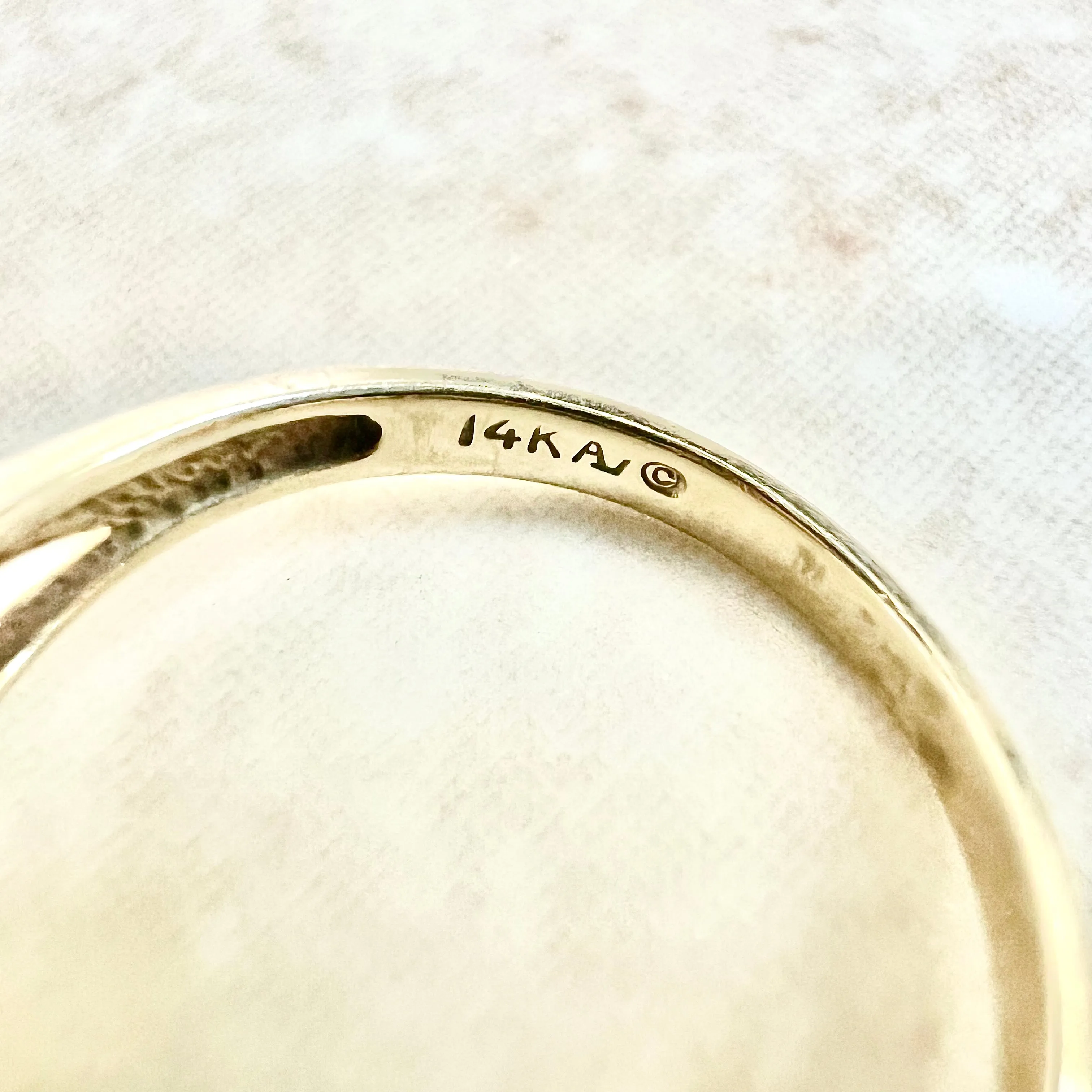 Vintage 14 Karat Yellow Gold Natural Opal & Diamond Cocktail Ring