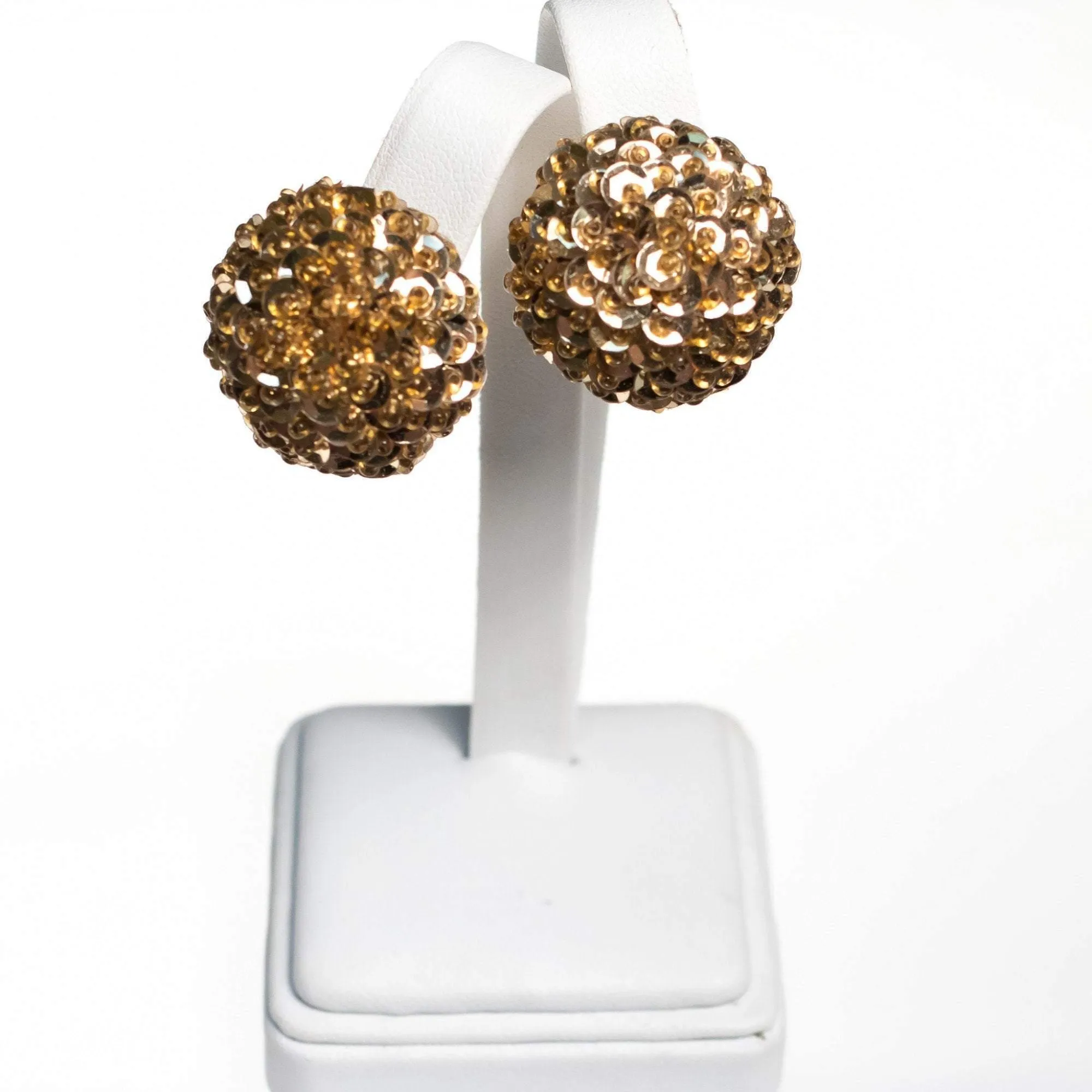 Vintage 1950s Gold Sequin Earrings
