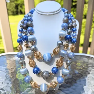 Vintage - 3-Layer Beaded Necklace