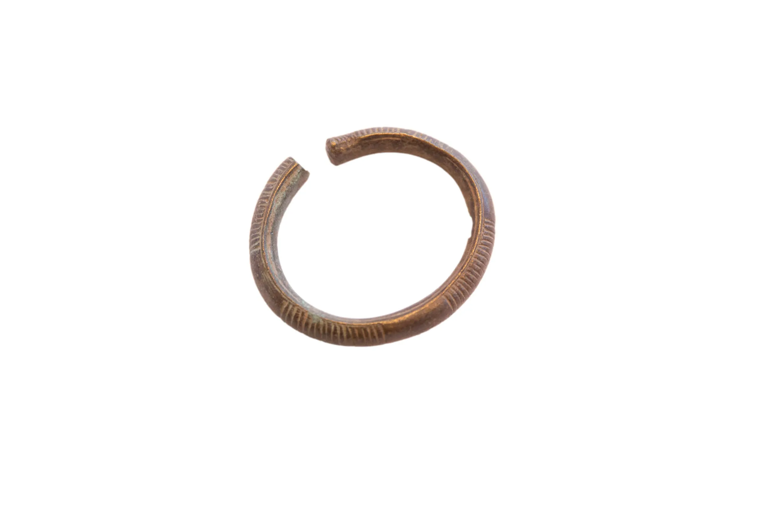 Vintage African Oxidized Lined Cuff Bracelet