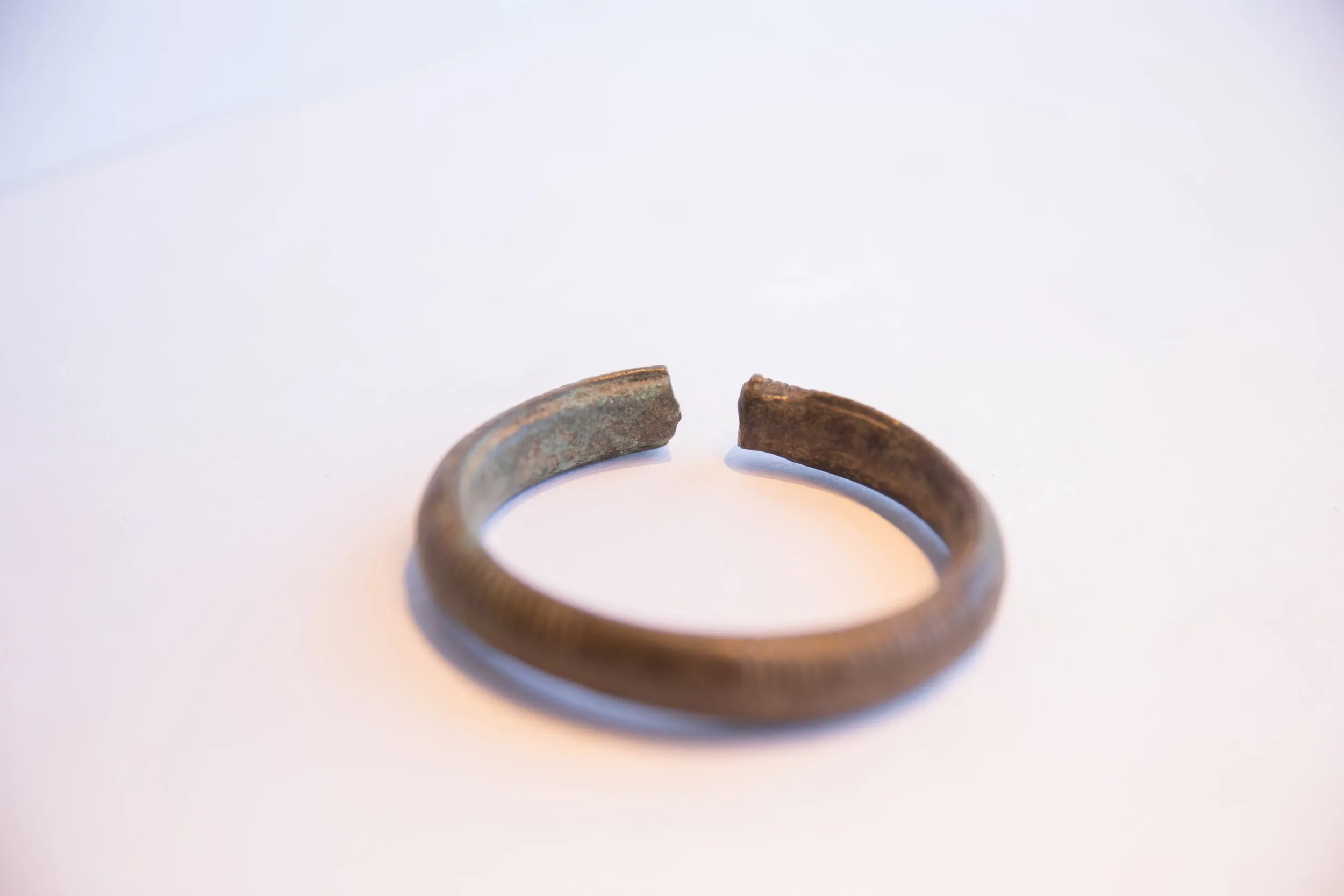 Vintage African Oxidized Lined Cuff Bracelet