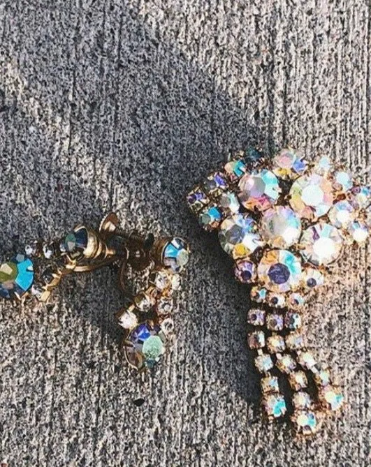 Vintage Aura Borealis Drop Earrings