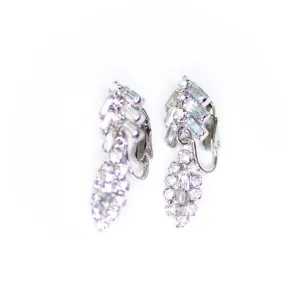 Vintage Baguette Diamante Petite Dangling Earrings