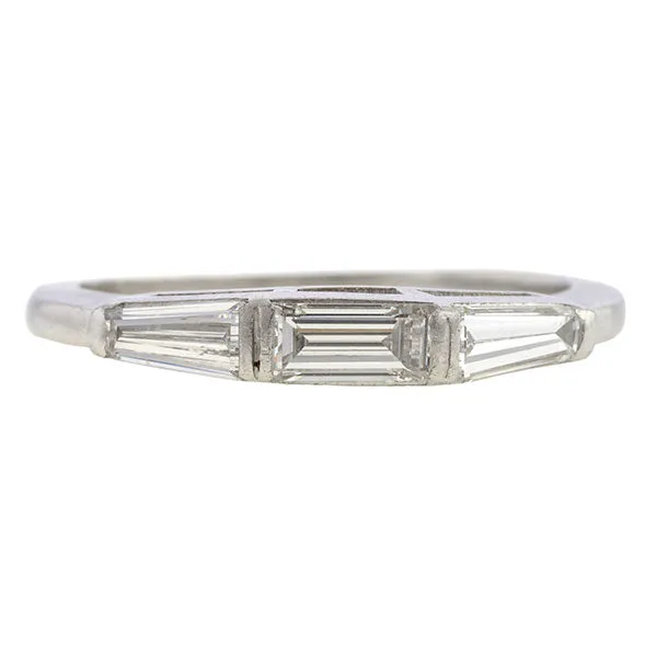 Vintage Baguette Diamond Wedding Band Ring