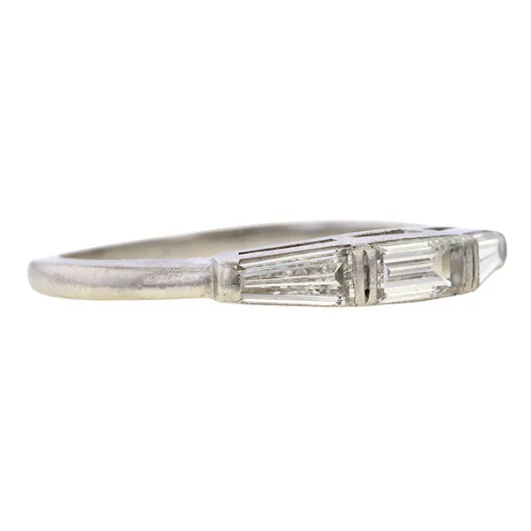 Vintage Baguette Diamond Wedding Band Ring