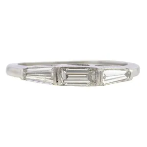 Vintage Baguette Diamond Wedding Band Ring