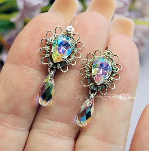 Vintage Crystal and Sterling Silver Handmade Earrings