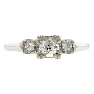 Vintage Diamond Engagement Ring, Old Euro 0.28ct