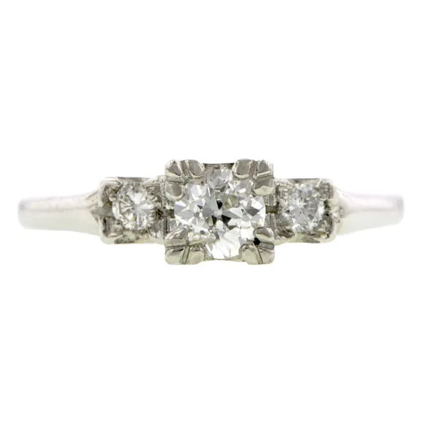 Vintage Diamond Engagement Ring, Old Euro 0.28ct