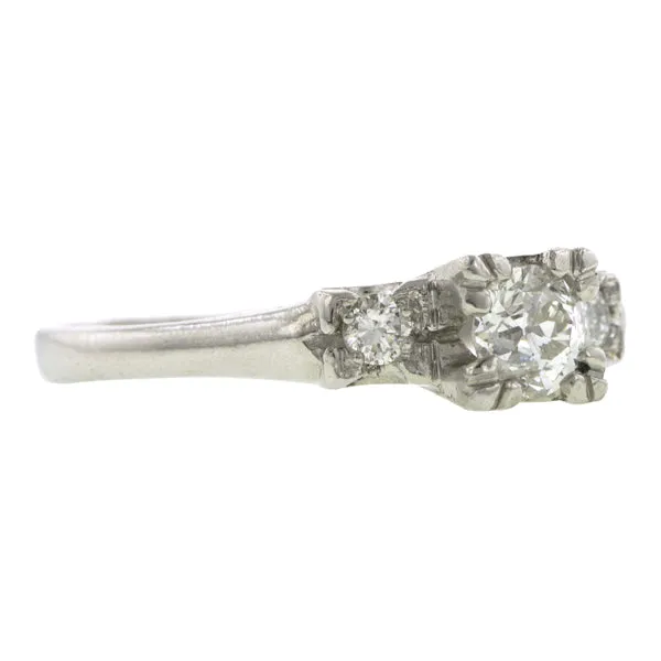 Vintage Diamond Engagement Ring, Old Euro 0.28ct