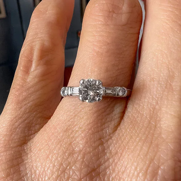 Vintage Diamond Engagement Ring, RBC 0.50ct
