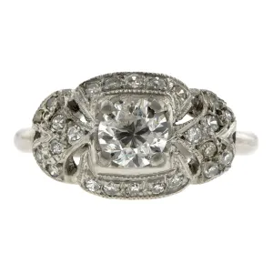 Vintage Diamond Engagement Ring, TRB 0.66ct