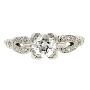 Vintage Engagement Ring, Old Euro 0.61ct