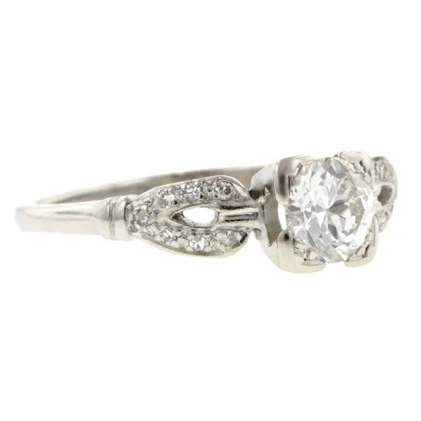 Vintage Engagement Ring, Old Euro 0.61ct