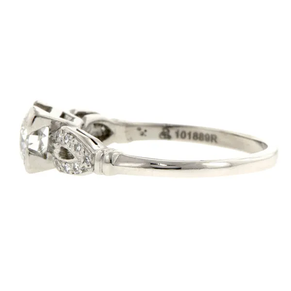 Vintage Engagement Ring, Old Euro 0.61ct