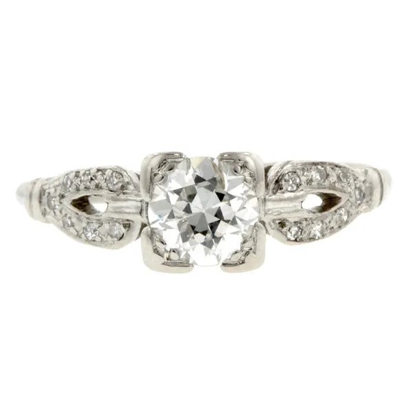 Vintage Engagement Ring, Old Euro 0.61ct