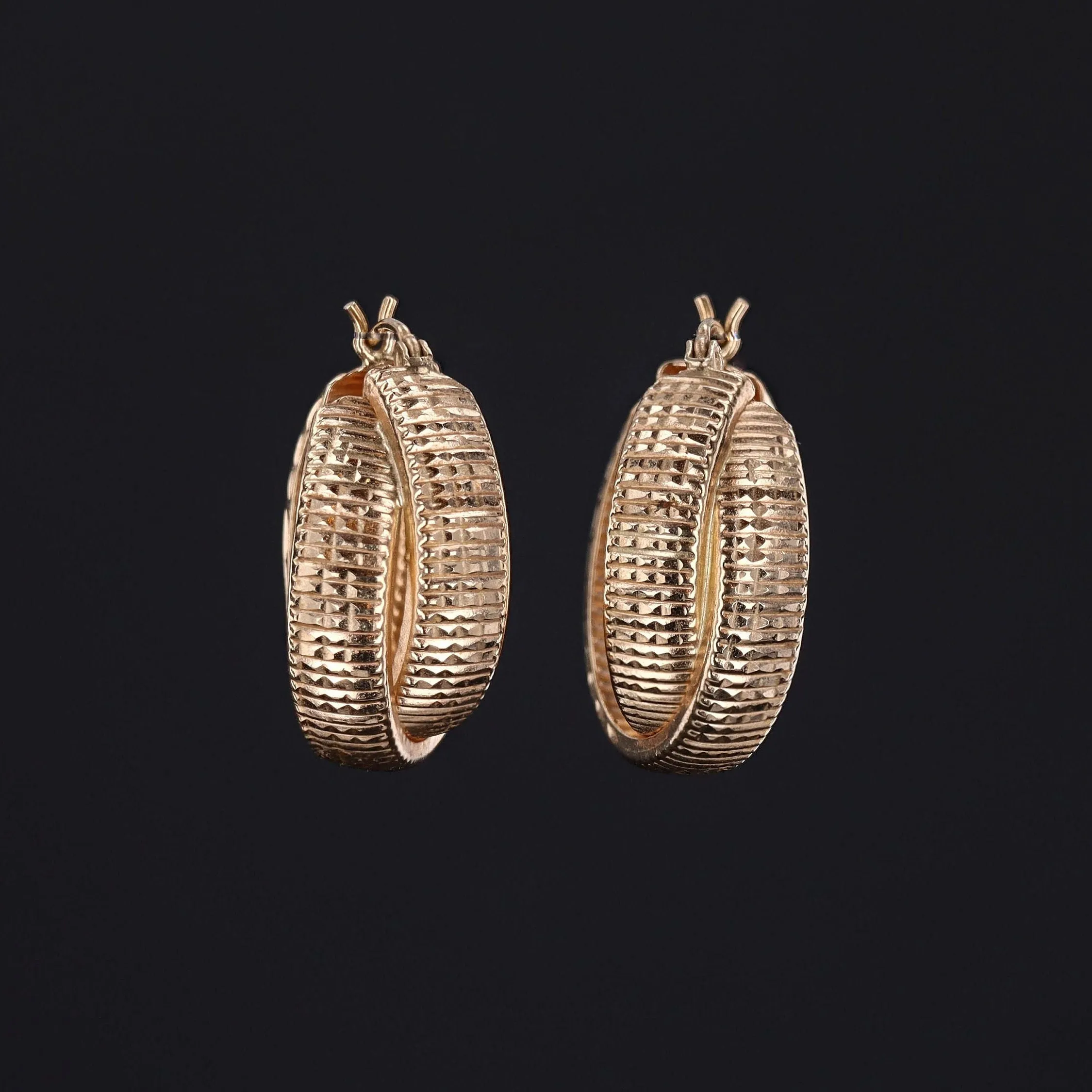 Vintage Gold Hoop Earrings of 14k Gold