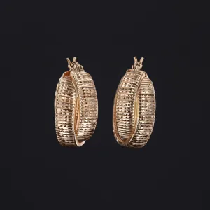 Vintage Gold Hoop Earrings of 14k Gold